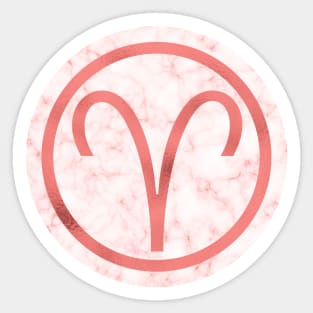 Living Coral Marble Zodiac - Aries Sticker